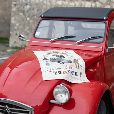 Dish towels - Tea Towel France Panorama Écru 48 X 72 - MAISON VIVARAISE - SDE VIVARAISE WINKLER