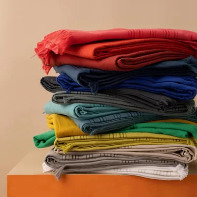 Linge de lit - Drap hammam Cancun Majorelle 90 x 180 - MAISON VIVARAISE - SDE VIVARAISE WINKLER