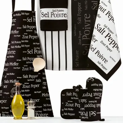 Dish towels - Sel & Poivre Tea Towel Noir 50 X 70 - MAISON VIVARAISE - SDE VIVARAISE WINKLER
