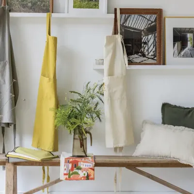 Aprons - Ada Recycled Kitchen Apron Ficelle 72 X 85 - MAISON VIVARAISE - SDE VIVARAISE WINKLER