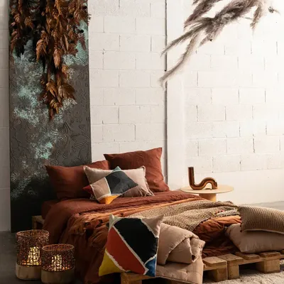 Linge de lit - Taie d'oreiller Zeff Caramel 65 x 65 - MAISON VIVARAISE - SDE VIVARAISE WINKLER