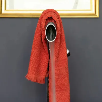 Bath towels - Zoé Bath Towel Brique 100 X 180 - MAISON VIVARAISE - SDE VIVARAISE WINKLER