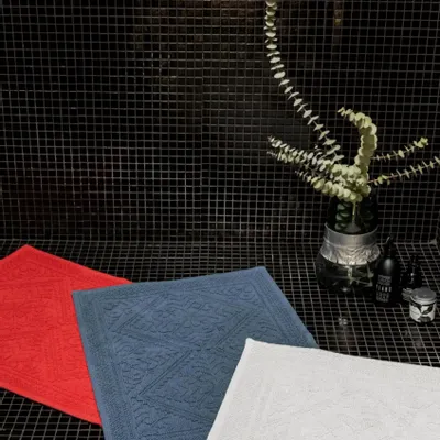 Autres linges de bain - Tapis de bain uni Enzo Tempête 54 x 64 - MAISON VIVARAISE - SDE VIVARAISE WINKLER