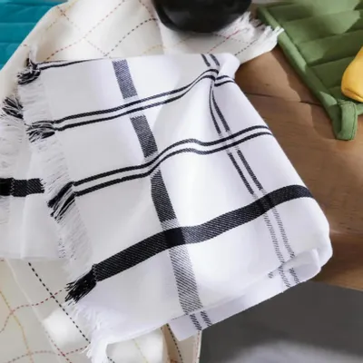 Torchons - Torchon Carol Noir 50 x 70 - MAISON VIVARAISE - SDE VIVARAISE WINKLER