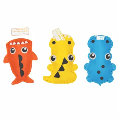 Children's games - 3 marigold feet sewing kit - Croc Animals - LOOLIPO