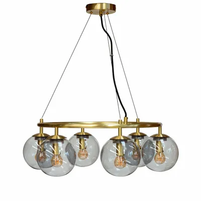 Suspensions - Plafonnier Como rond en laiton avec 5 coupoles - DYBERG LARSEN