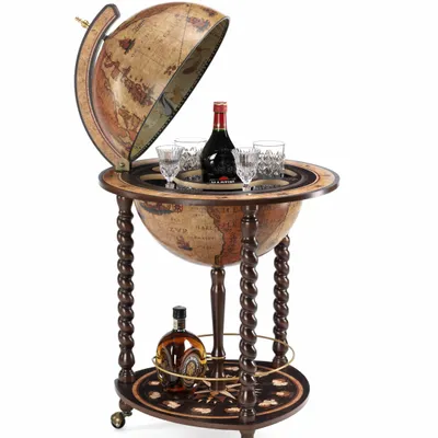 Restaurant trolleys - Zoffoli Bar Globe Explora Honey Brown d.40cm - ZOFFOLI MAPPAMONDI