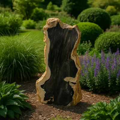 Accessoires de déco extérieure - Sculptures de jardin en bois pétrifié - XYLEIA PETRIFIED WOOD