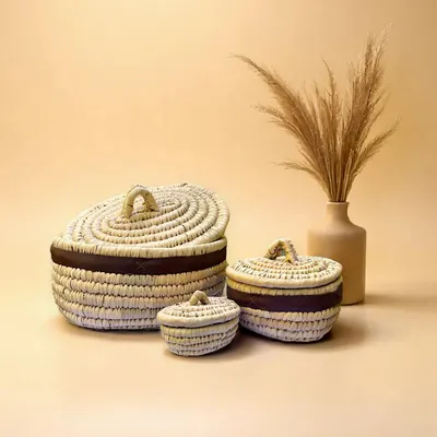 Objets de décoration - Ensemble de 3 Panier ovale - MAISON ZOE