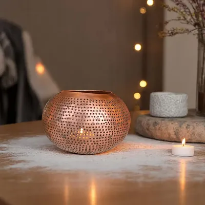 Éclairage nomade - Amos bougeoir en cuivre - MAISON ZOE