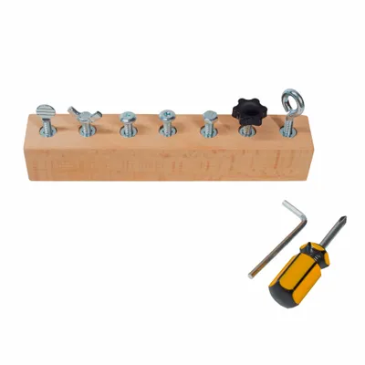 Children's games - Wooden craft game - Turn & Screw - LOOLIPO