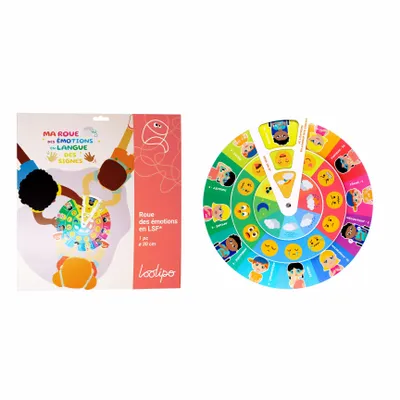 Children's games - My wheel of emotions in French sign language - LOOLIPO