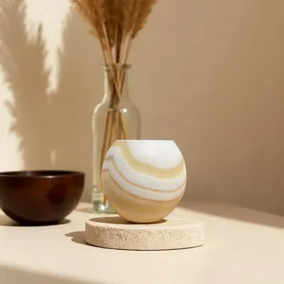 Candlesticks and candle holders - Candle Holder Luxy Alabaster Stone – Crafted Elegant Design - tealight - MAISON ZOE