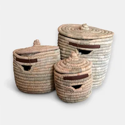 Storage boxes - Set of 3 Round Baskets - MAISON ZOE