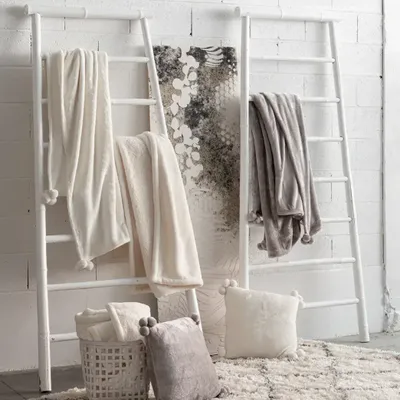 Throw blankets - Michka Throw Blanket Neige 130 X 160 - MAISON VIVARAISE - SDE VIVARAISE WINKLER