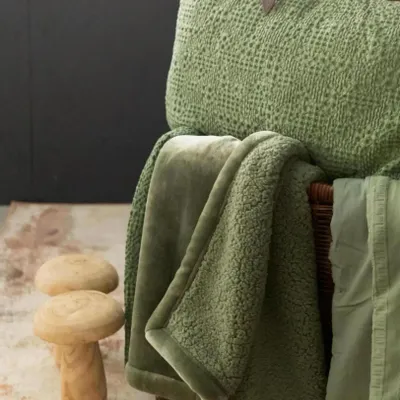 Throw blankets - Michka Throw Blanket Amande 130 X 160 - MAISON VIVARAISE - SDE VIVARAISE WINKLER