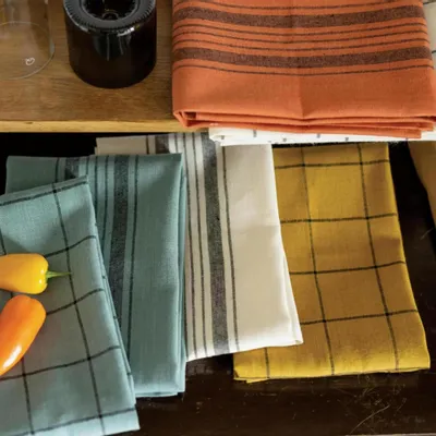 Dish towels - Karma Tea Towel Écru/Noir 55 X 75 - MAISON VIVARAISE - SDE VIVARAISE WINKLER