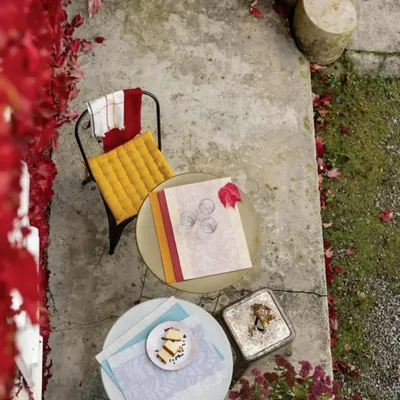 Table cloths - Hoja Placemat Set Paon 33 X 45 - MAISON VIVARAISE - SDE VIVARAISE WINKLER