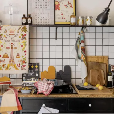 Dish towels - Mattia Recycled Dish Towel Paon 50 X 70 - MAISON VIVARAISE - SDE VIVARAISE WINKLER