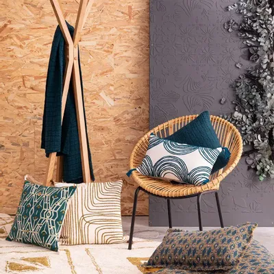 Bed linens - Swami Bed Throw Pétrole 180 X 260 - MAISON VIVARAISE - SDE VIVARAISE WINKLER