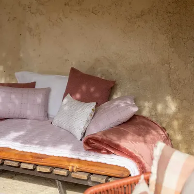 Throw blankets - Maxi throw Michka Terracotta 180 X 220 - MAISON VIVARAISE - SDE VIVARAISE WINKLER