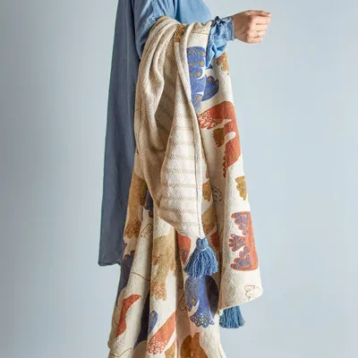 Comforters and pillows - Anniversary Throw, Brown, Recycled Cotton - BLOOMINGVILLE MULTIBRAND HOUSE