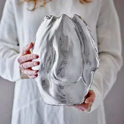 Objets de décoration - Bobby Vase, Silver, Stoneware - BLOOMINGVILLE MULTIBRAND HOUSE