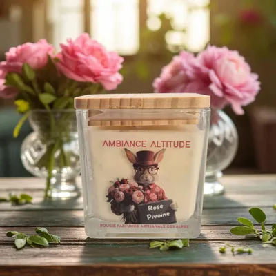 Objets de décoration - Bougie Naturelle Parfumée ROSE PIVOINE - AMBIANCE ALTITUDE