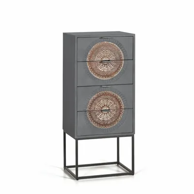 Commodes - Commode en manguier et pieds en métal gris et marron - GINER Y COLOMER