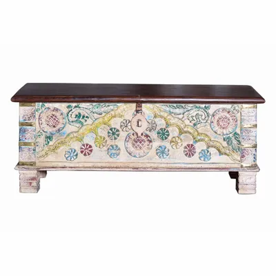Storage boxes - Multicolored mango wood chest - GINER Y COLOMER