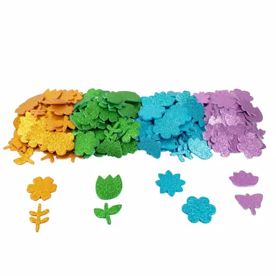Loisirs créatifs pour enfant - Gommettes en mousse pailletée - Printemps - LOOLIPO