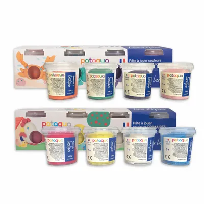 Loisirs créatifs pour enfant - PÂTE À JOUER VÉGÉTALE - PATAQUA - COULEURS PRIMAIRES & COMPLÉMENTAIRES - LOOLIPO
