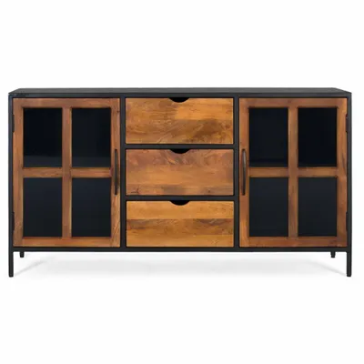 Buffets - Buffet avec 3 tiroirs et 2 portes avec portes vitrées - GINER Y COLOMER