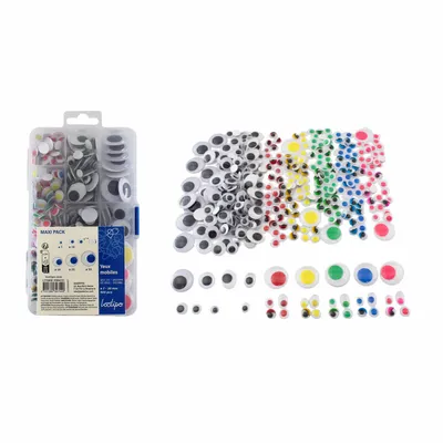 Loisirs créatifs pour enfant - YEUX MOBILES ADHÉSIFS - MAXI BOITE - LOOLIPO