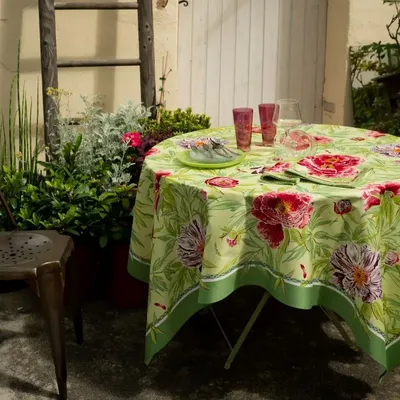 Table linen - Tablecloth - Peonies - BEAUVILLÉ