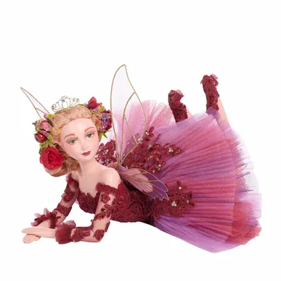 Autres décorations de Noël - Poupée allongée Fairy Banquet avec boîte Bordeaux/Prpl 51 cm - GOODWILL M&G