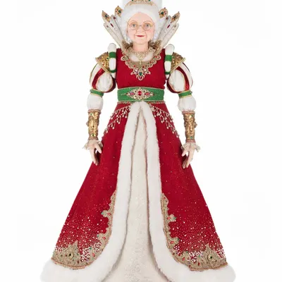Autres décorations de Noël - REINE NOELLE NORTH P.CLAUS POUPÉE RD/WH 85CM - GOODWILL M&G