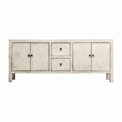 Sideboards - Sideboard in recycled pine wood off off white washed finish colour in - VICAL