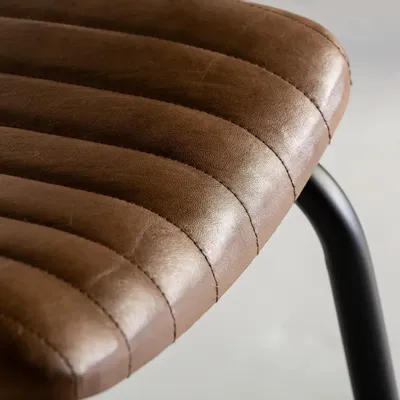 Tabourets - Tabouret en fer couleur marron cassé de 52x49x90 cm - VICAL