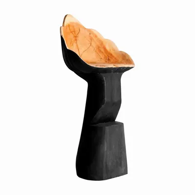 Tabourets - Tabouret en bois de suar couleur noir cassé vieilli en 50x46x112 cm - VICAL
