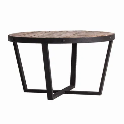 Tables basses - Table basse en bois de pin recyclé couleur marron vieilli en 80x - VICAL