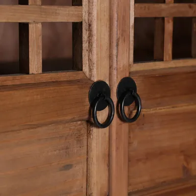 Armoires - Armoire en bois d'orme couleur marron cassé de 120x55x210 cm - VICAL