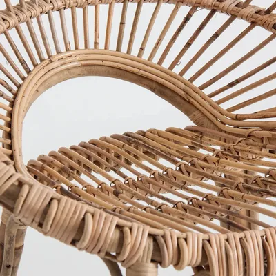 Armchairs - Armchair in rattan off brown colour in 74x61x85 cm - VICAL