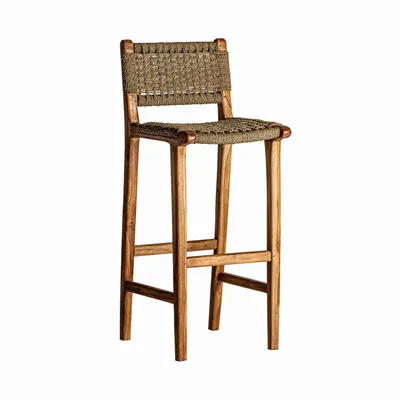 Tabourets - Tabouret en bois de teck couleur marron cassé en 46x53x111 cm - VICAL