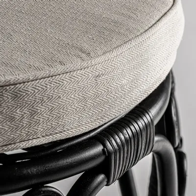 Fauteuils - Fauteuil en rotin couleur noir cassé en 75x60x113 cm - VICAL