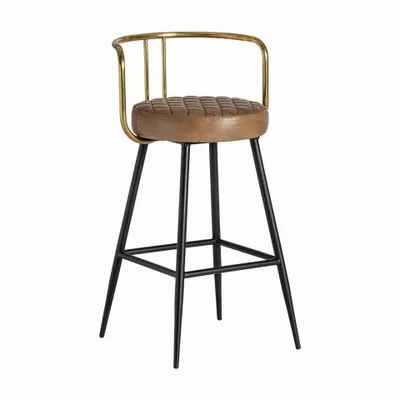 Tabourets - Tabouret en fer couleur marron cassé de 51x50x89 cm - VICAL