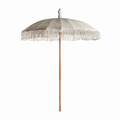Parasols - Parasol en bois de teck couleur marron cassé en 192x192x259 cm - VICAL