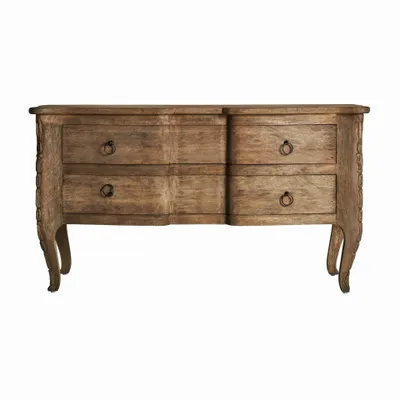 Chiffonniers - Commode en bois de manguier couleur marron cassé de 154x55x85 cm - VICAL