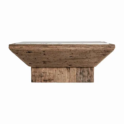 Tables basses - Table basse en bois de pin recyclé couleur marron vieilli en 100 - VICAL