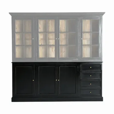Sideboards - Sideboard in mango wood off black colour in 212x40x92 cm - VICAL